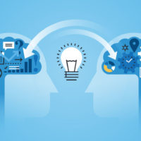 Need Some Advice From Readers flat line design website banner of exchanging ideas, experiences, knowledge. modern vector illustration for web design, marketing and print material.