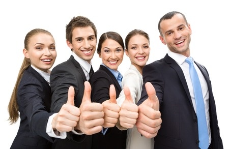 Group of Thumbing Up Business Page