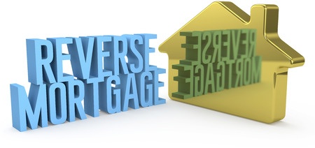 home reverse mortgage money concept as gold house symbol