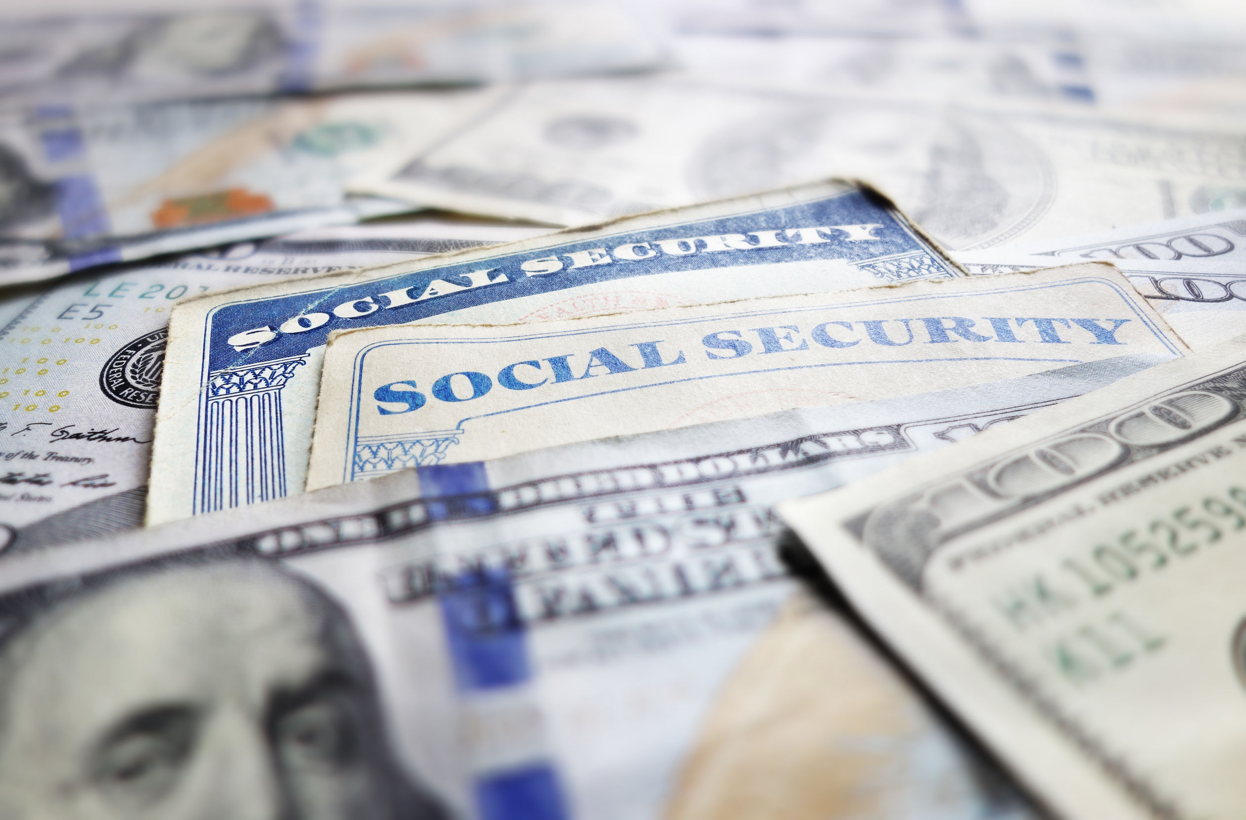 Social Security cards and assorted cash
