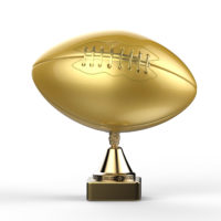 The Not So Super Bowl 3d rendering golden american football trophy