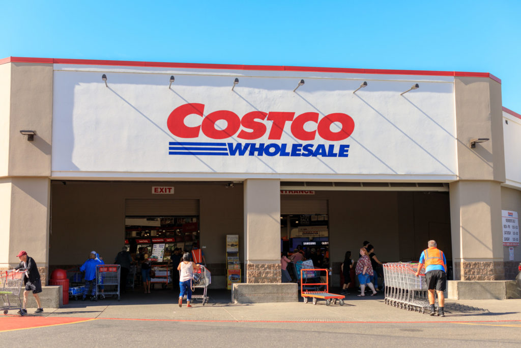 Costco Wholesale storefront. Costco Wholesale Corporation is largest ...