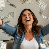 SEE IF YOU HAVE UNCLAIMED MONEY WITH THE STATE OF CALIFORNIA lady with money falling